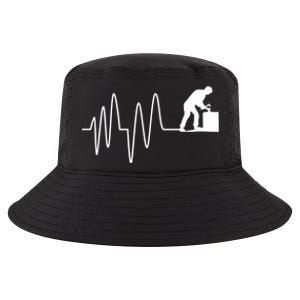 Heatbeat Ekg Carpenter Funny Gift Cool Comfort Performance Bucket Hat