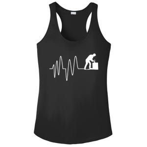 Heatbeat Ekg Carpenter Funny Gift Ladies PosiCharge Competitor Racerback Tank