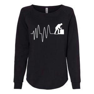 Heatbeat Ekg Carpenter Funny Gift Womens California Wash Sweatshirt