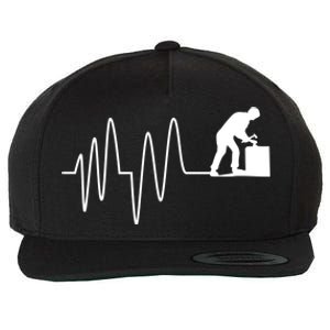 Heatbeat Ekg Carpenter Funny Gift Wool Snapback Cap