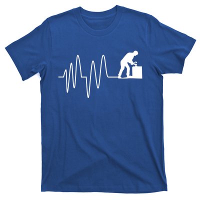 Heatbeat Ekg Carpenter Funny Gift T-Shirt