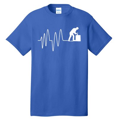 Heatbeat Ekg Carpenter Funny Gift Tall T-Shirt