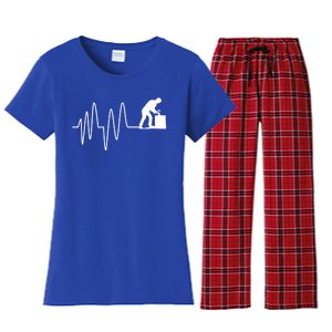 Heatbeat Ekg Carpenter Funny Gift Women's Flannel Pajama Set