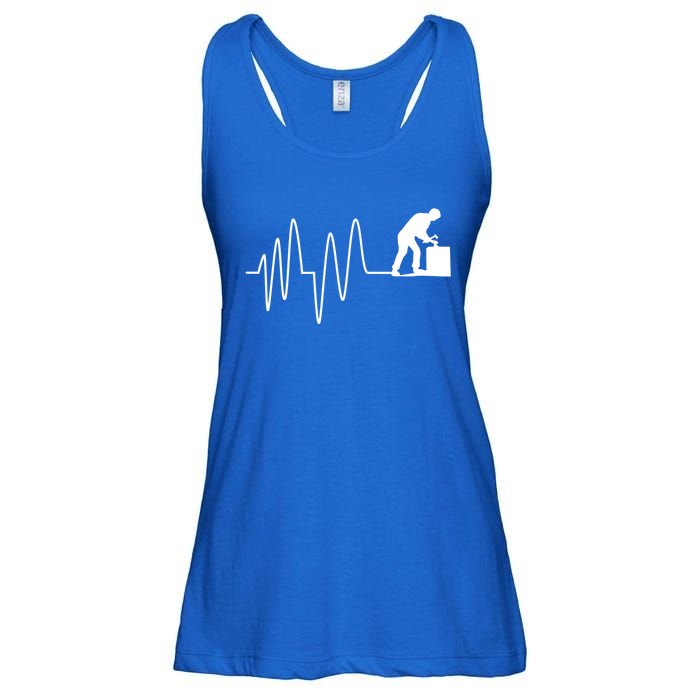 Heatbeat Ekg Carpenter Funny Gift Ladies Essential Flowy Tank