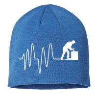 Heatbeat Ekg Carpenter Funny Gift Sustainable Beanie