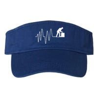 Heatbeat Ekg Carpenter Funny Gift Valucap Bio-Washed Visor