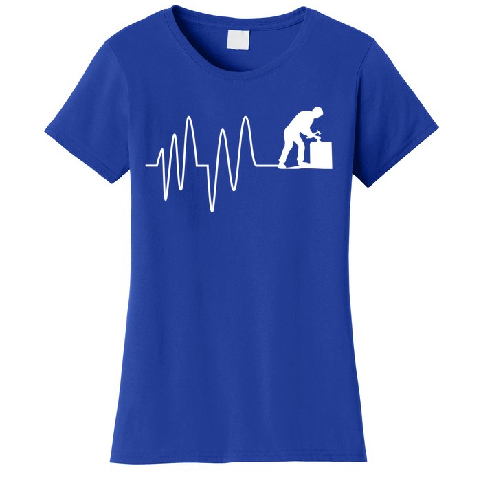 Heatbeat Ekg Carpenter Funny Gift Women's T-Shirt