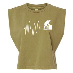 Heatbeat Ekg Carpenter Funny Gift Garment-Dyed Women's Muscle Tee