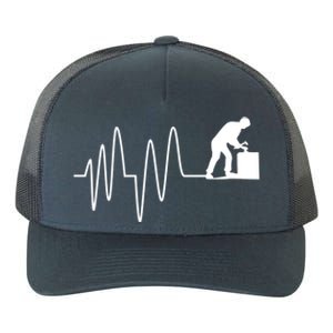 Heatbeat Ekg Carpenter Funny Gift Yupoong Adult 5-Panel Trucker Hat