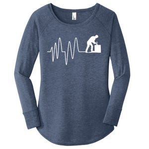 Heatbeat Ekg Carpenter Funny Gift Women's Perfect Tri Tunic Long Sleeve Shirt