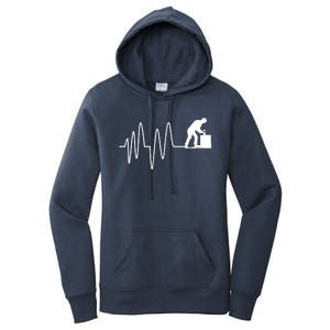 Heatbeat Ekg Carpenter Funny Gift Women's Pullover Hoodie