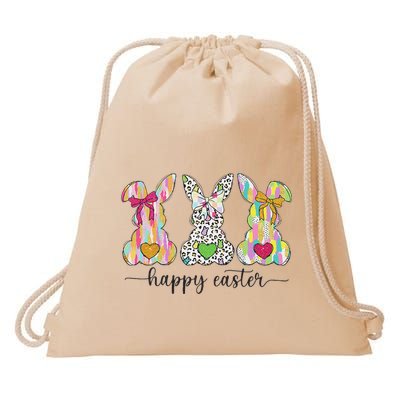 Happy Easter Cute Coquette Easter Bunny Rabbit Drawstring Bag