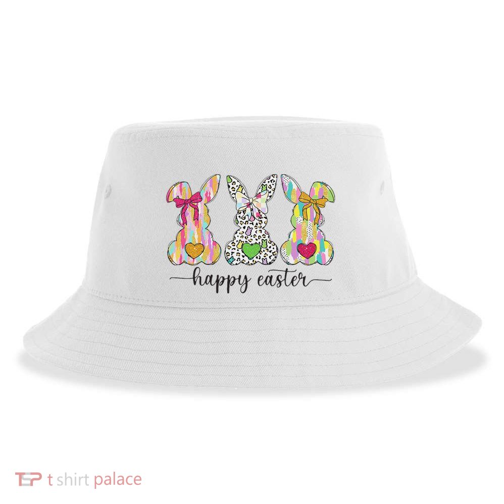 Happy Easter Cute Coquette Easter Bunny Rabbit Sustainable Bucket Hat