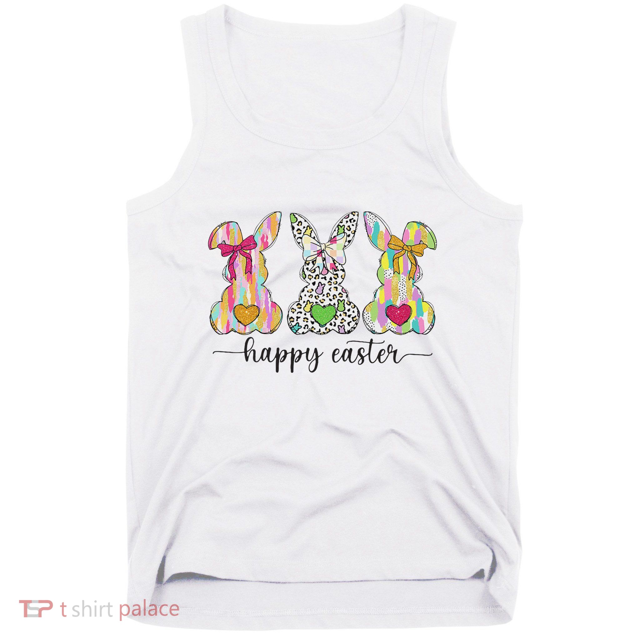 Happy Easter Cute Coquette Easter Bunny Rabbit Tank Top