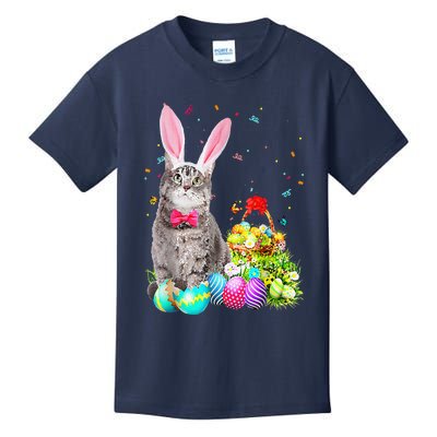 Happy Easter Cute Bunny Cat Eggs Basket Men Women Funny Kids T-Shirt