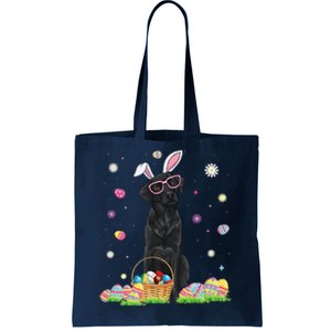 Happy Easter Cute Black Labrador Bunny Ears Dog Lovers Tote Bag