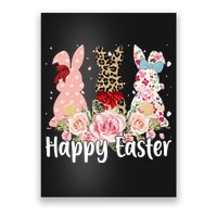 Happy Easter Cute Floral Bunnies Poster
