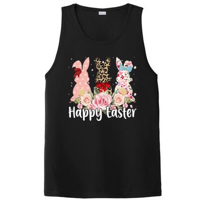 Happy Easter Cute Floral Bunnies PosiCharge Competitor Tank