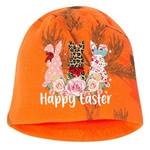 Happy Easter Cute Floral Bunnies Kati - Camo Knit Beanie