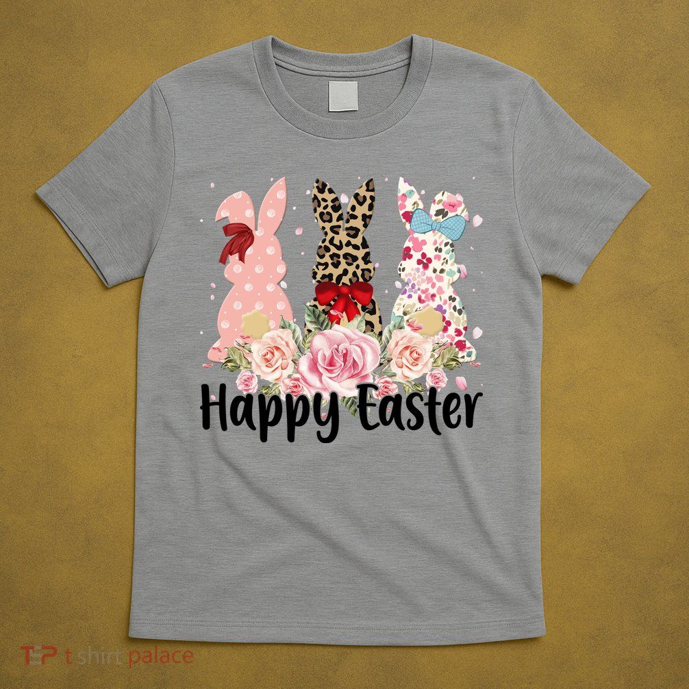 Happy Easter Cute Floral Bunnies T-Shirt
