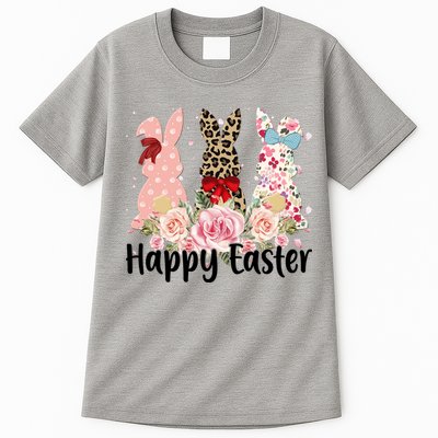 Happy Easter Cute Floral Bunnies Tall T-Shirt