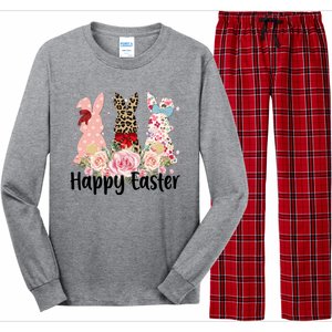 Happy Easter Cute Floral Bunnies Long Sleeve Pajama Set