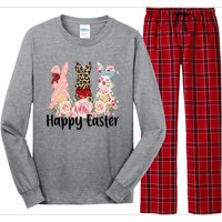 Happy Easter Cute Floral Bunnies Long Sleeve Pajama Set