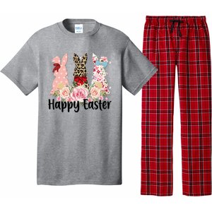 Happy Easter Cute Floral Bunnies Pajama Set