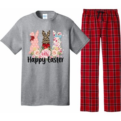 Happy Easter Cute Floral Bunnies Pajama Set