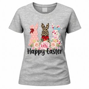 Happy Easter Cute Floral Bunnies Women's T-Shirt