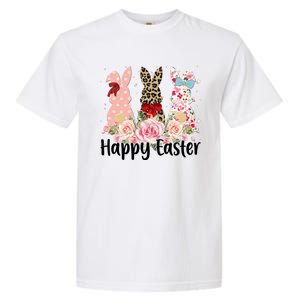 Happy Easter Cute Floral Bunnies Garment-Dyed Heavyweight T-Shirt