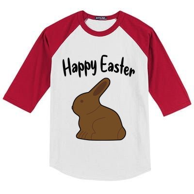 Happy Easter Chocolate Rabbits Bunnies Funny Gift Kids Colorblock Raglan Jersey