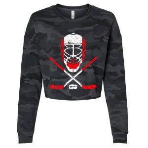 Hockey Equipment Canadian Flag Ice Hockey Cropped Pullover Crew