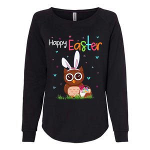 Happy Easter Cute Bunny Owl Cute Easter Owl Lover Womens California Wash Sweatshirt