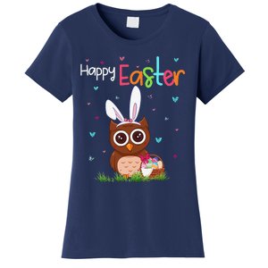 Happy Easter Cute Bunny Owl Cute Easter Owl Lover Women's T-Shirt