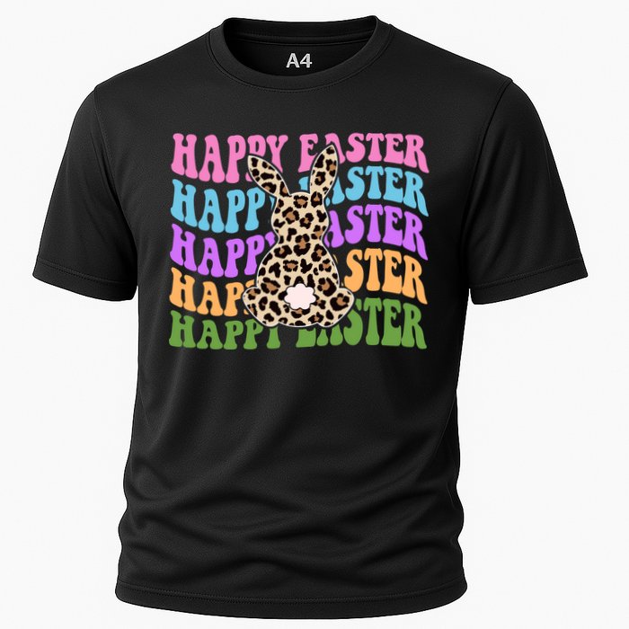 Happy Easter Cheetah Bunny Colorful Retro Performance Shirt