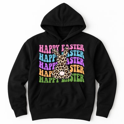Happy Easter Cheetah Bunny Colorful Retro Hoodie
