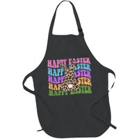 Happy Easter Cheetah Bunny Colorful Retro Apron