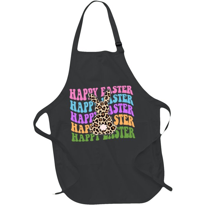 Happy Easter Cheetah Bunny Colorful Retro Apron
