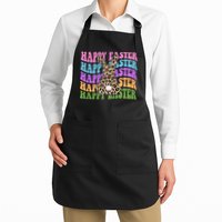 Happy Easter Cheetah Bunny Colorful Retro Apron