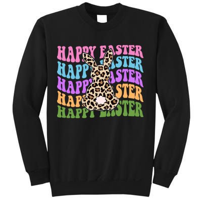 Happy Easter Cheetah Bunny Colorful Retro Sweatshirt