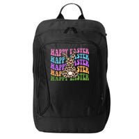 Happy Easter Cheetah Bunny Colorful Retro City Backpack