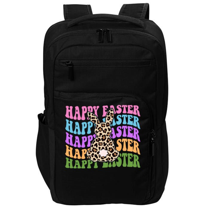 Happy Easter Cheetah Bunny Colorful Retro Impact Tech Backpack