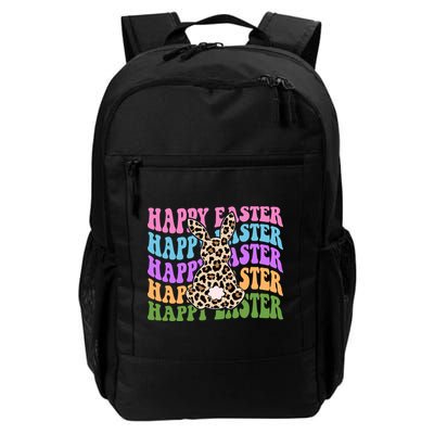 Happy Easter Cheetah Bunny Colorful Retro Backpack