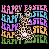 Happy Easter Cheetah Bunny Colorful Retro Button