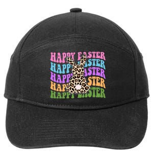 Happy Easter Cheetah Bunny Colorful Retro 7-Panel Snapback Hat