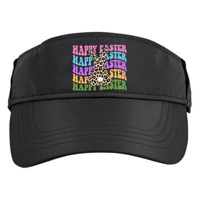 Happy Easter Cheetah Bunny Colorful Retro Adult Drive Performance Visor