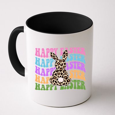 Happy Easter Cheetah Bunny Colorful Retro Mug