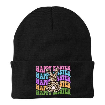 Happy Easter Cheetah Bunny Colorful Retro Beanie