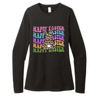 Happy Easter Cheetah Bunny Colorful Retro Womens CVC Long Sleeve Shirt